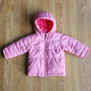 Columbia Pink Hooded Reversible Puffer Jacket